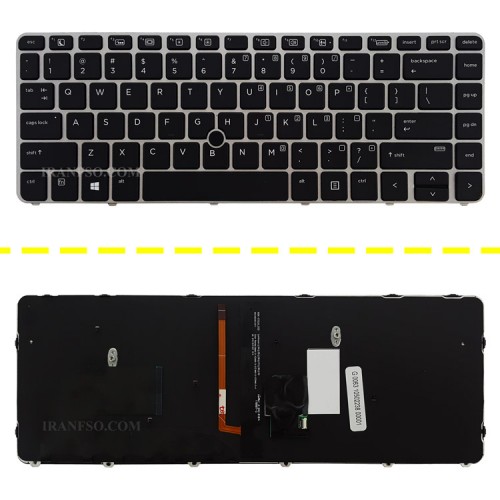 کیبرد لپ تاپ اچ پی EliteBook 840 G3 مشکی-با موس و بک لایت-با فریم نقره ای