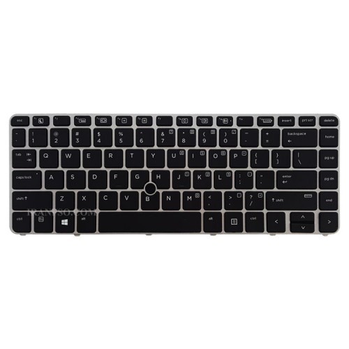 کیبرد لپ تاپ اچ پی EliteBook 840 G3 مشکی-با موس و بک لایت-با فریم نقره ای