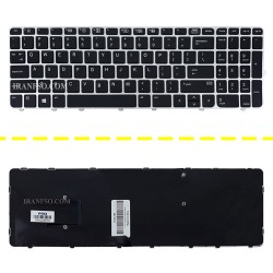 کیبرد لپ تاپ اچ پی EliteBook 850 G3_755 G3 مشکی-با فریم نقره ای
