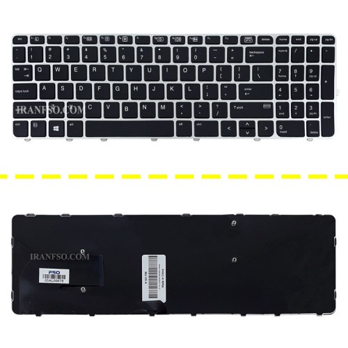 کیبرد لپ تاپ اچ پی EliteBook 850 G3_755 G3 مشکی-با فریم نقره ای