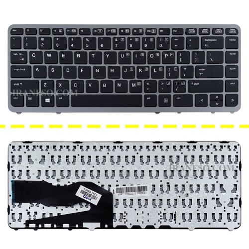 کیبرد لپ تاپ اچ پی EliteBook 840 G1 مشکی-بدون موس-بافریم نوک مدادی