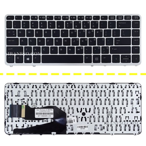 کیبرد لپ تاپ اچ پی EliteBook 840 G1 مشکی-بدون موس-بافریم نقره ای