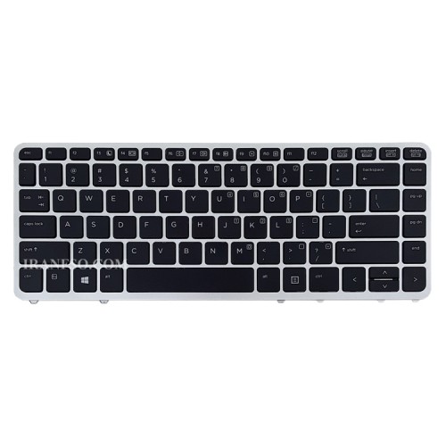 کیبرد لپ تاپ اچ پی EliteBook 840 G1 مشکی-بدون موس-بافریم نقره ای