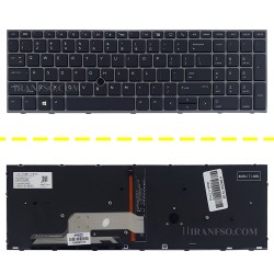 کیبرد لپ تاپ اچ پی ZBook 15 G5 مشکی-بدون موس با بک لایت با فریم نقره ای