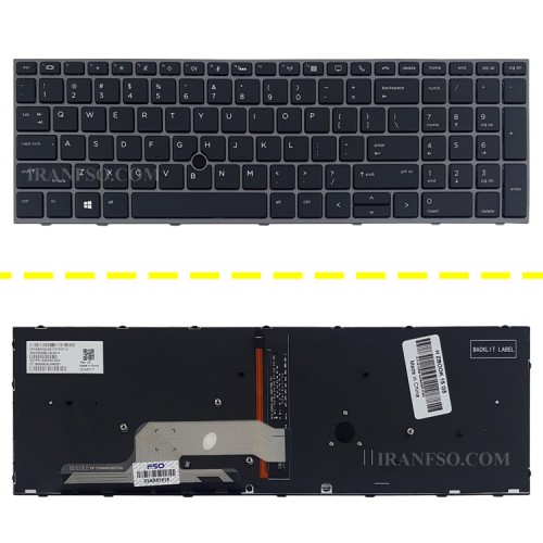 کیبرد لپ تاپ اچ پی ZBook 15 G5 مشکی-بدون موس با بک لایت با فریم نقره ای