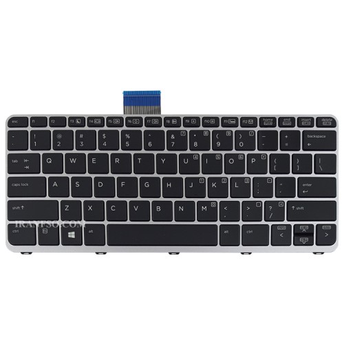 کیبرد لپ تاپ اچ پی EliteBook Folio 1030 G1 مشکی-اینتر کوچک-با بک لایت-با فریم نقره ای