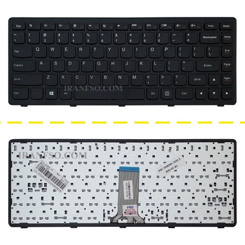 کیبرد لپ تاپ لنوو IdeaPad Z410-S410 مشکی-بافریم فلت صاف