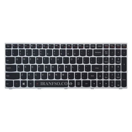 کیبرد لپ تاپ لنوو IdeaPad G50-70 مشکی-با بک لایت-با فریم نقره ای