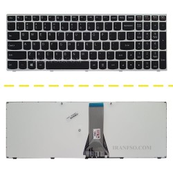 کیبرد لپ تاپ لنوو IdeaPad G50-70 مشکی-بدون بک لایت-با فریم نقره ای