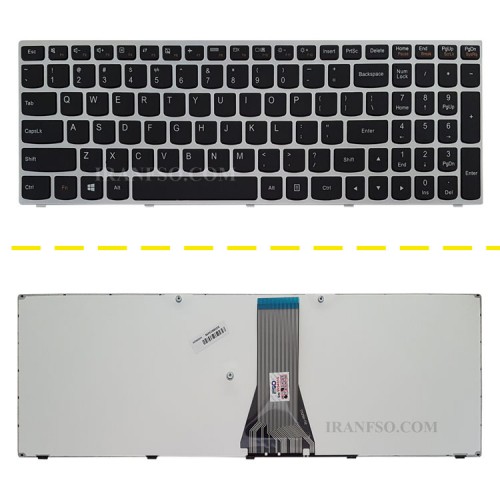 کیبرد لپ تاپ لنوو IdeaPad G50-70 مشکی-بدون بک لایت-با فریم نقره ای