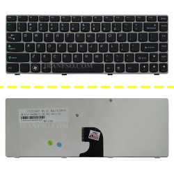 کیبرد لپ تاپ لنوو IdeaPad Z360 مشکی-با فریم نقره ای
