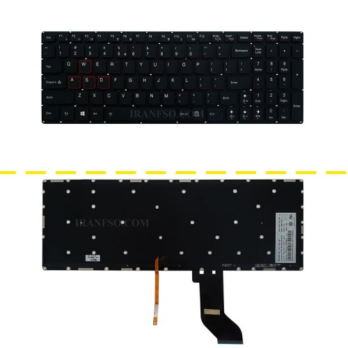 کیبرد لپ تاپ لنوو IdeaPad Y700 مشکی-با بک لایت-بدون فریم