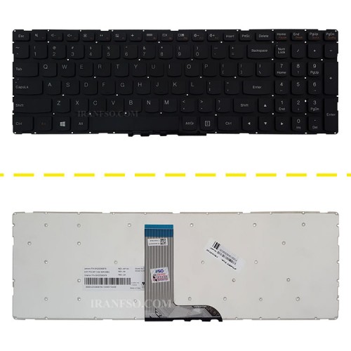 کیبرد لپ تاپ لنوو IdeaPad 500 مشکی-اینترکوچک بدون فریم