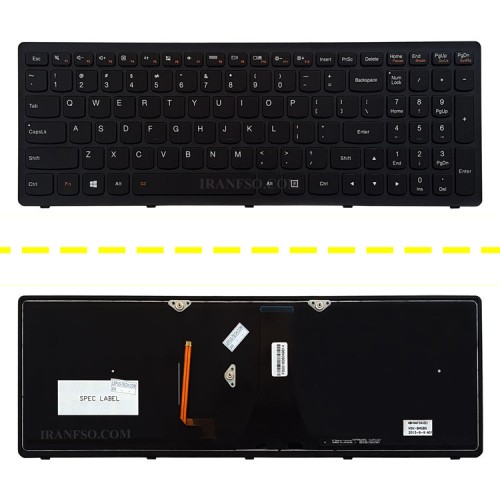 کیبرد لپ تاپ لنوو Ideapad Flex2-15D AMD مشکی-با بک لایت-با فریم