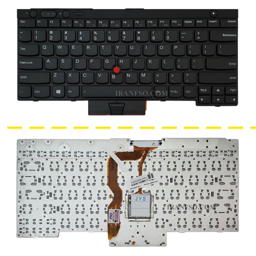 کیبرد لپ تاپ لنوو ThinkPad T430 مشکی-باموس و فریم به همراه کلید پاور