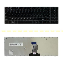 کیبرد لپ تاپ لنوو IdeaPad B570 مشکی-با فریم نوک مدادی