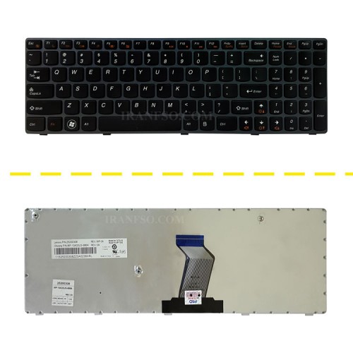 کیبرد لپ تاپ لنوو IdeaPad B570 مشکی-با فریم نوک مدادی