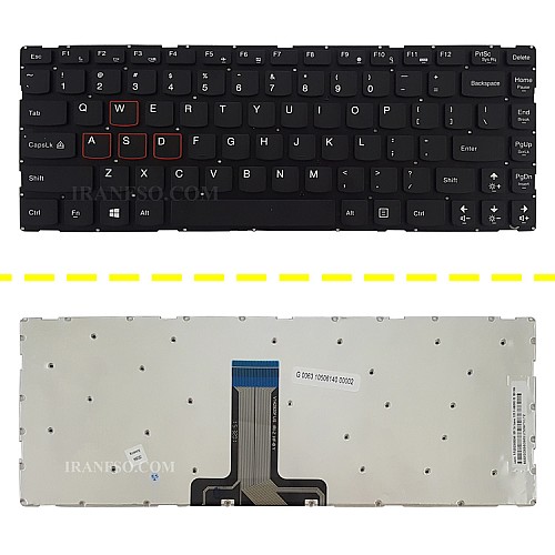 کیبرد لپ تاپ لنوو IdeaPad Y700-14 مشکی-اینترکوچک-بدون فریم