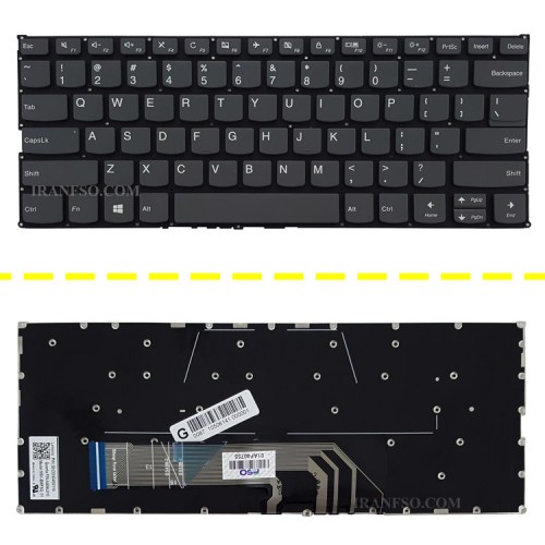 کیبرد لپ تاپ لنوو IdeaPad 530S-14_Yoga 730-15IKB مشکی-اینترکوچک-بدون فریم