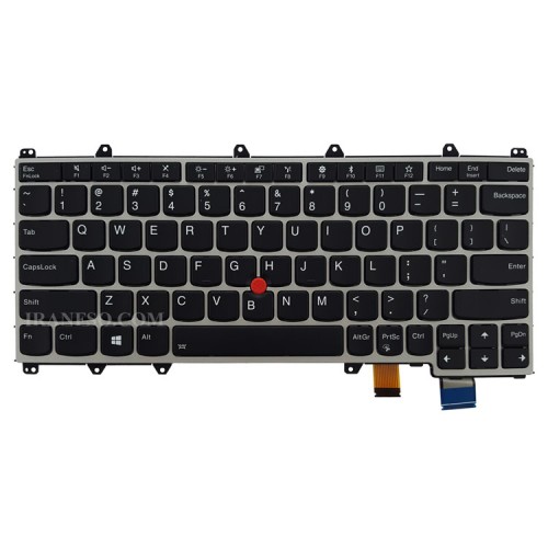 کیبرد لپ تاپ لنوو ThinkPad Yoga 370 مشکی-با موس و بک لایت-با فریم نقره ای