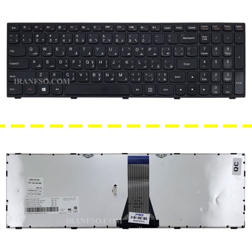 کیبرد لپ تاپ لنوو IdeaPad G50-70 مشکی-بدون بک لایت-با فریم دست دوم
