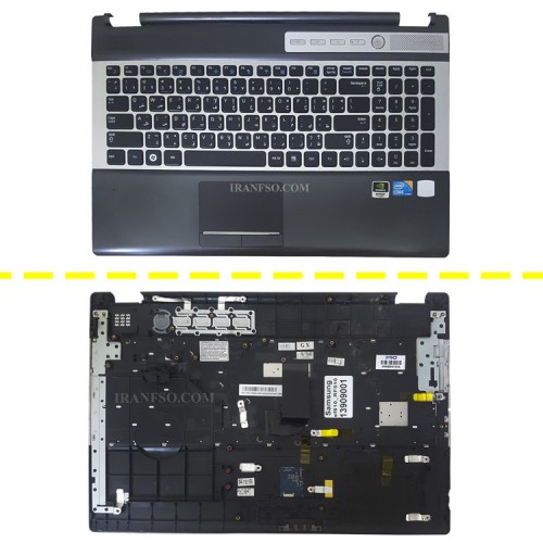 کیبرد لپ تاپ سامسونگ SF510-RF510 مشکی با قاب C نوک مدادی-نقره ای دست دوم