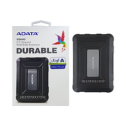 باکس هارد لپ تاپ Adata ED600 Durable Sata 2.5Inch USB3 مشکی-یکسال گارانتی