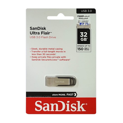 فلش مموری 32 گیگابایت SanDisk Ultra Flair-USB3