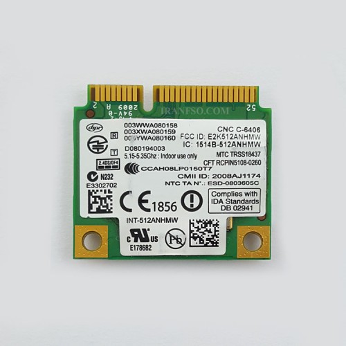 برد وای فای لپ تاپ WLAN Intel Half Mini PCI-E 512AN-HMW