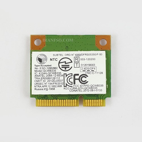 برد وای فای لپ تاپ WLAN Atheros Mini PCI QCWB335 Wifi Combo
