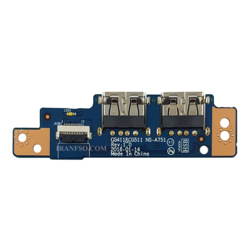 برد یو اس بی 2 لپ تاپ لنوو IdeaPad 510_USB2_NS-A751