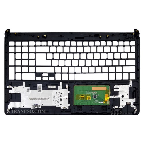 قاب کنار کیبرد لپ تاپ ایسر Aspire E1-570_E1-572 مشکی-اینتر بزرگ-خط و خش دار بدون کاور لولا به همراه تاچ پد