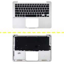 کیبرد لپ تاپ اپل MacBook Pro A1502 مشکی-اینترکوچک-با قاب C سفید خط و خش دار