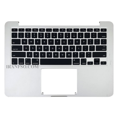 کیبرد لپ تاپ اپل MacBook Pro A1502 مشکی-اینترکوچک-با قاب C سفید خط و خش دار