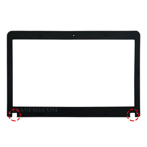 قاب جلو ال سی دی لپ تاپ لنوو Thinkpad Edge E531-E540 مشکی-نقره ای غیرتاچ چهار پیچ-بدون کاور لولا-ال ای دی نازک