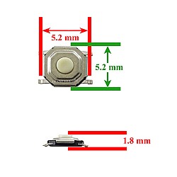دکمه لپ تاپ SMD 5.2x5.2x1.8mm