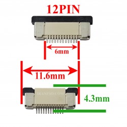 سوکت کیبرد زیر کشویی 12 پین 0.5x12