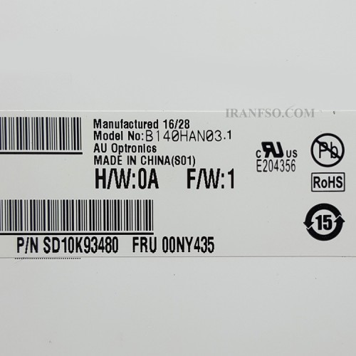 ال سی دی و تاچ لپ تاپ لنوو 14.0 ThinkPad X1-Yoga نازک 30 پین FHD-IPS بافریم-تاچ کار نمی کند