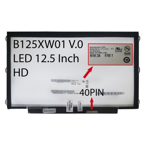 ال ای دی لپ تاپ 12.5 Auo B125XW01 V.0 نازک 40 پین HD