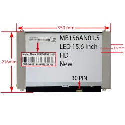 ال ای دی لپ تاپ 15.6 MB156AN01.5_New نازک مات 30 پین HD_350x216x3.6mm