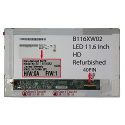ال ای دی لپ تاپ AUO B116XW02 11.6 ضخیم 40 پین ریفر پیکسل دار