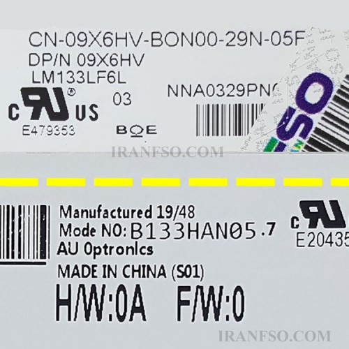 ال ای دی لپ تاپ 13.3 AUO B133HAN05.7_LM133LF6L-03 نازک براق 30 پین FHD بدون جا پیچ 298x185x2.2mm
