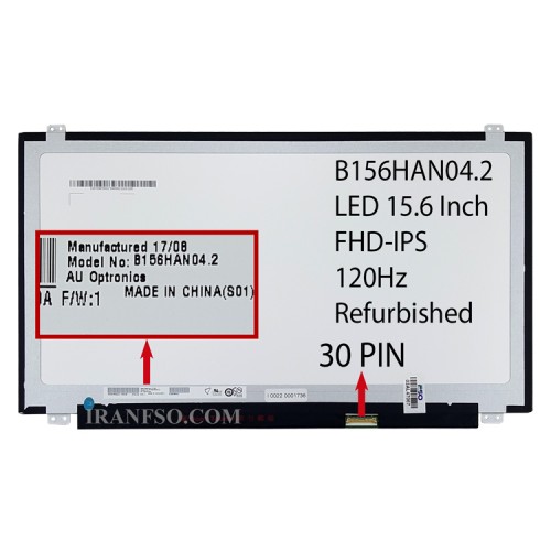 ال ای دی لپ تاپ 15.6 AUO B156HAN04.2_Grade A نازک مات 30 پین FHD-IPS-120HZ