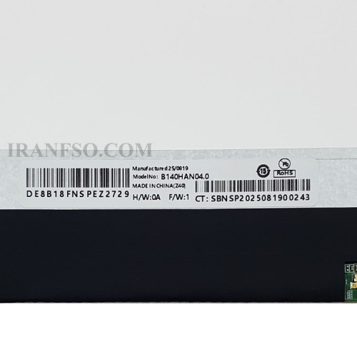 ال ای دی لپ تاپ 14.0 B140HANO4.0 نازک مات 30 پین FHD-IPS بدون جاپیچ 315x197x2.5mm تک پیکسل