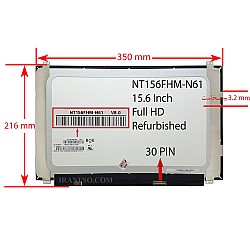 ال ای دی لپ تاپ 15.6 NT156FHM-N61_Grade A نازک مات 30 پین FHD_350x216x3.2mm