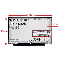 ال ای دی لپ تاپ 15.6 NV156FHM-N4Z نازک مات 30 پین FHD-IPS بدون جای پیچ 350x216x3.2mm