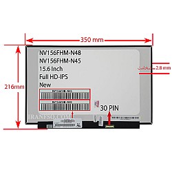 ال ای دی لپ تاپ 15.6 NV156FHM_New نازک مات 30 پین FHD-IPS بدون جا پیچ 350x216x2.8mm