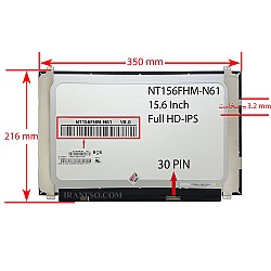 ال ای دی لپ تاپ 15.6 NT156FHM-N61_New نازک 30 پین FHD_350x216x3.2mm