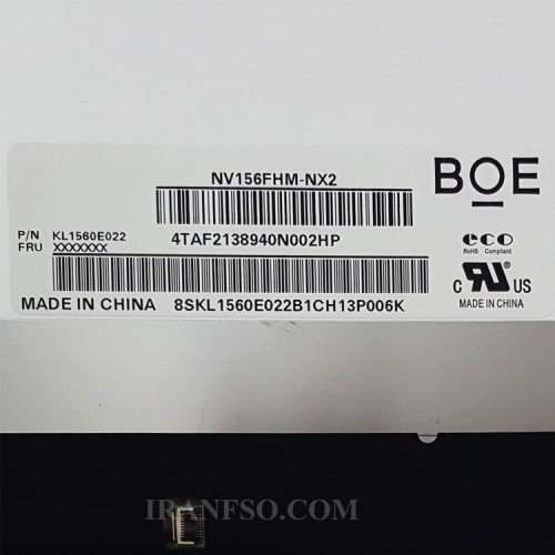 ال ای دی لپ تاپ 15.6 BOE NV156FHM-NX2 نازک مات 40 پین FHD-IPS-EDP-120HZ بدون جاپیچ 351x215x2.6mm