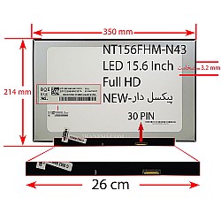 ال ای دی لپ تاپ 15.6 NT156FHM-N43 نازک مات 30 پین FHD بدون جاپیچ-NEW پیکسل دار-برد LED 26CM
